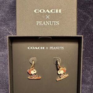 Coach x Peanuts Snoopy Red and White Earrings